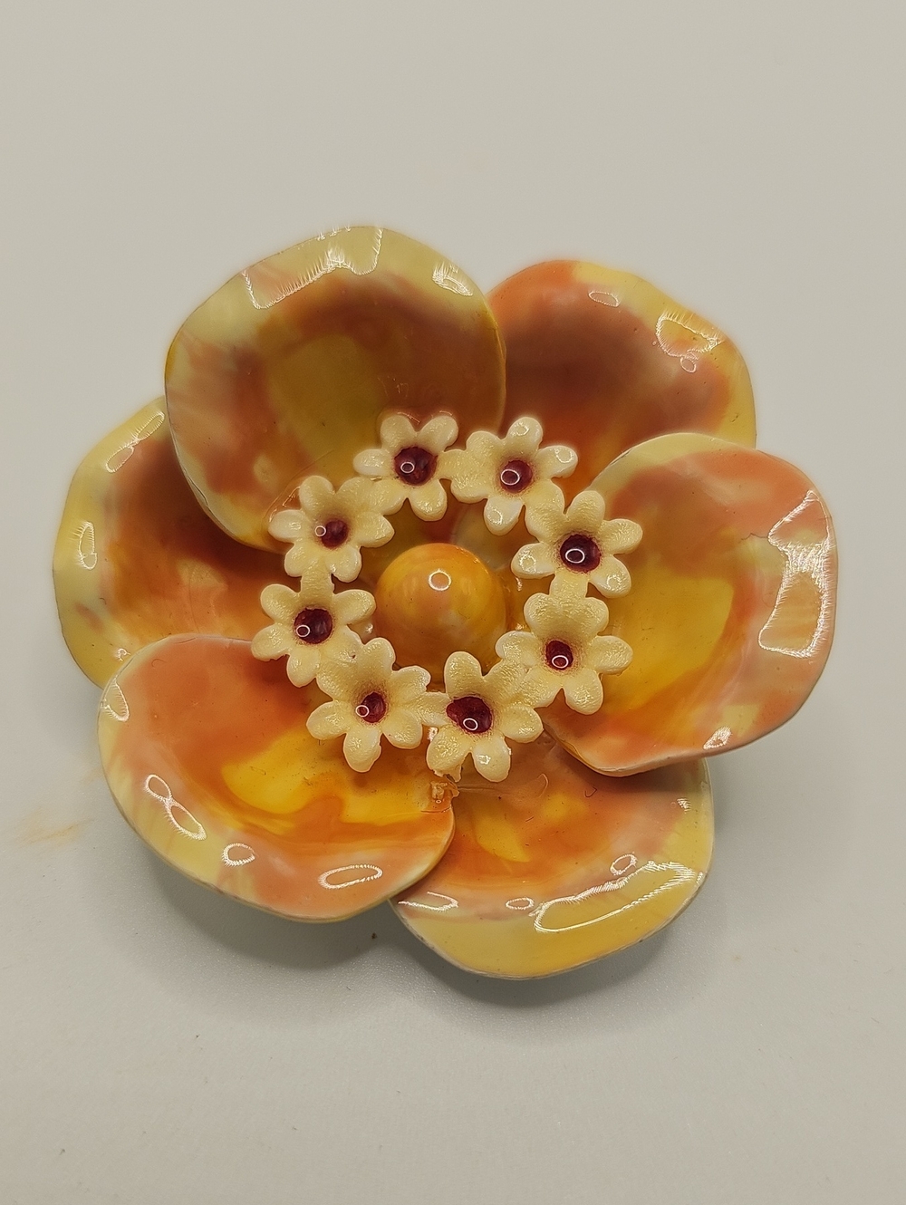 Made In WEST GERMANY Handcrafted PAINTED Flower 2960 Sighned